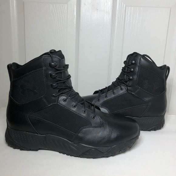 Under Armour 3021903-001 Men's Leather Stellar Tac Waterproof Black Boots 11.5 - Picture 2 of 14